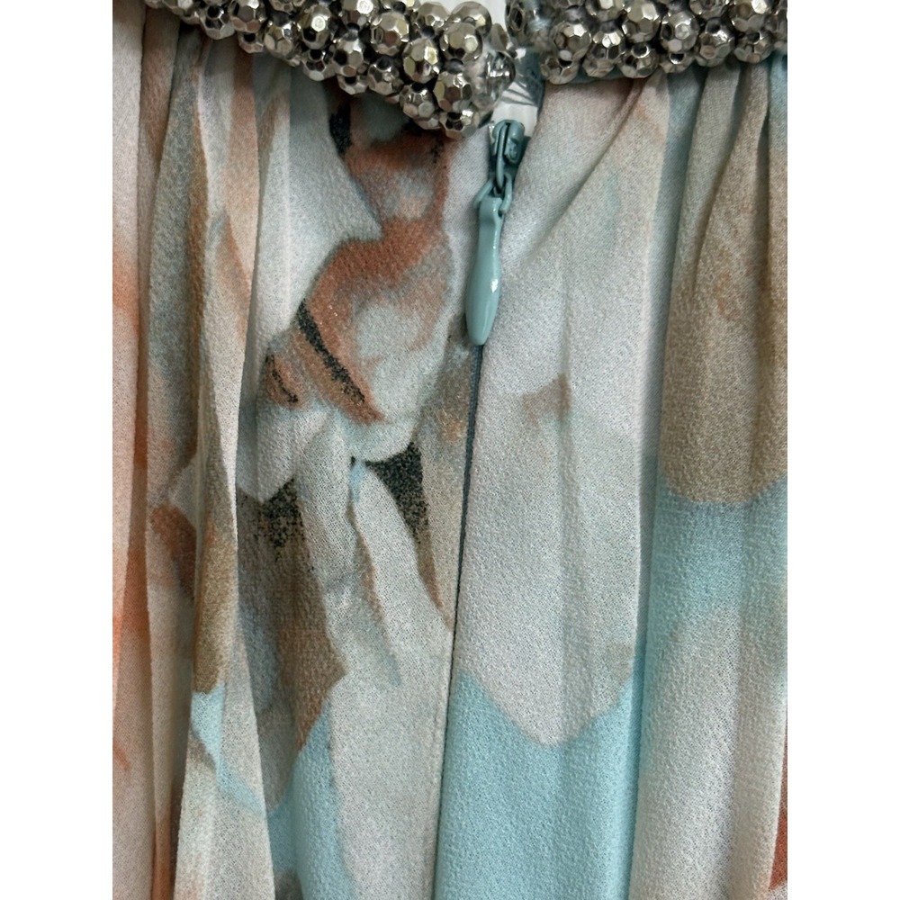 Calvin Kline sleeveless halter dress size 12 long flowy floral pattern - Picture 6 of 8